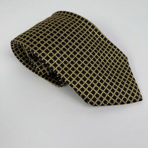 Canali Necktie 100% Silk Seta Luxury Yellow Geometric Made in Italy Men's Tie